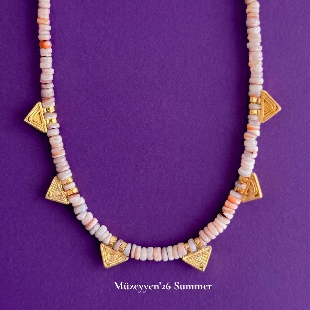 Heishi Shell Triangle Necklace — image 9