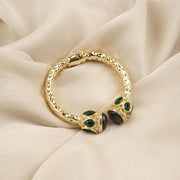 Aquamarine or Malachite Gold Bangle — image 8