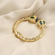 Aquamarine or Malachite Gold Bangle — image 10