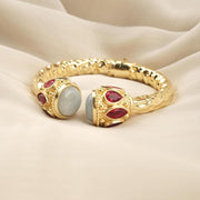 Aquamarine or Malachite Gold Bangle — image 1