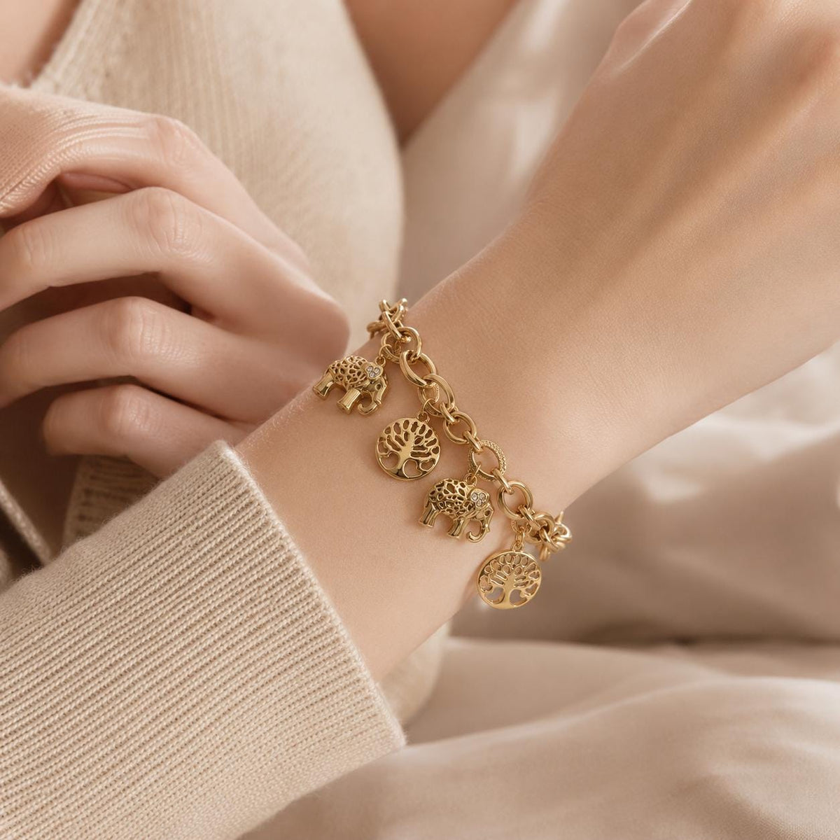 Gold Charm Bracelet – Adjustable — image 2