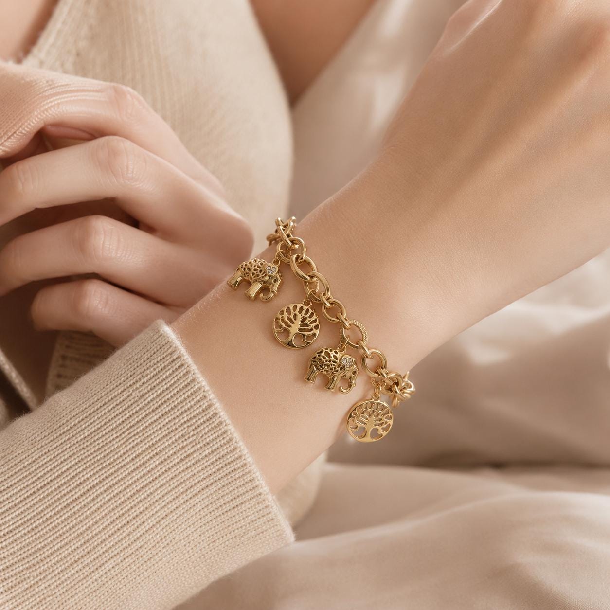 Gold Charm Bracelet – Adjustable — image 2