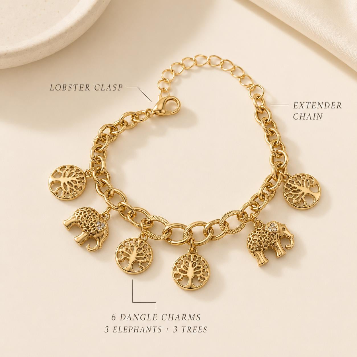 Gold Charm Bracelet – Adjustable — image 10