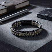 Dalmatian Jasper & Hematite Leather Bracelet — image 8