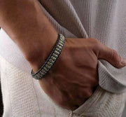 Dalmatian Jasper & Hematite Leather Bracelet — image 3