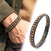 Tiger Eye & Hematite Leather Bracelet — image 7