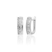 Geometric Crystal Huggie Earrings — image 3