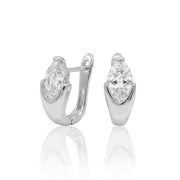 Marquise-Cut Crystal Huggie Earrings — image 4