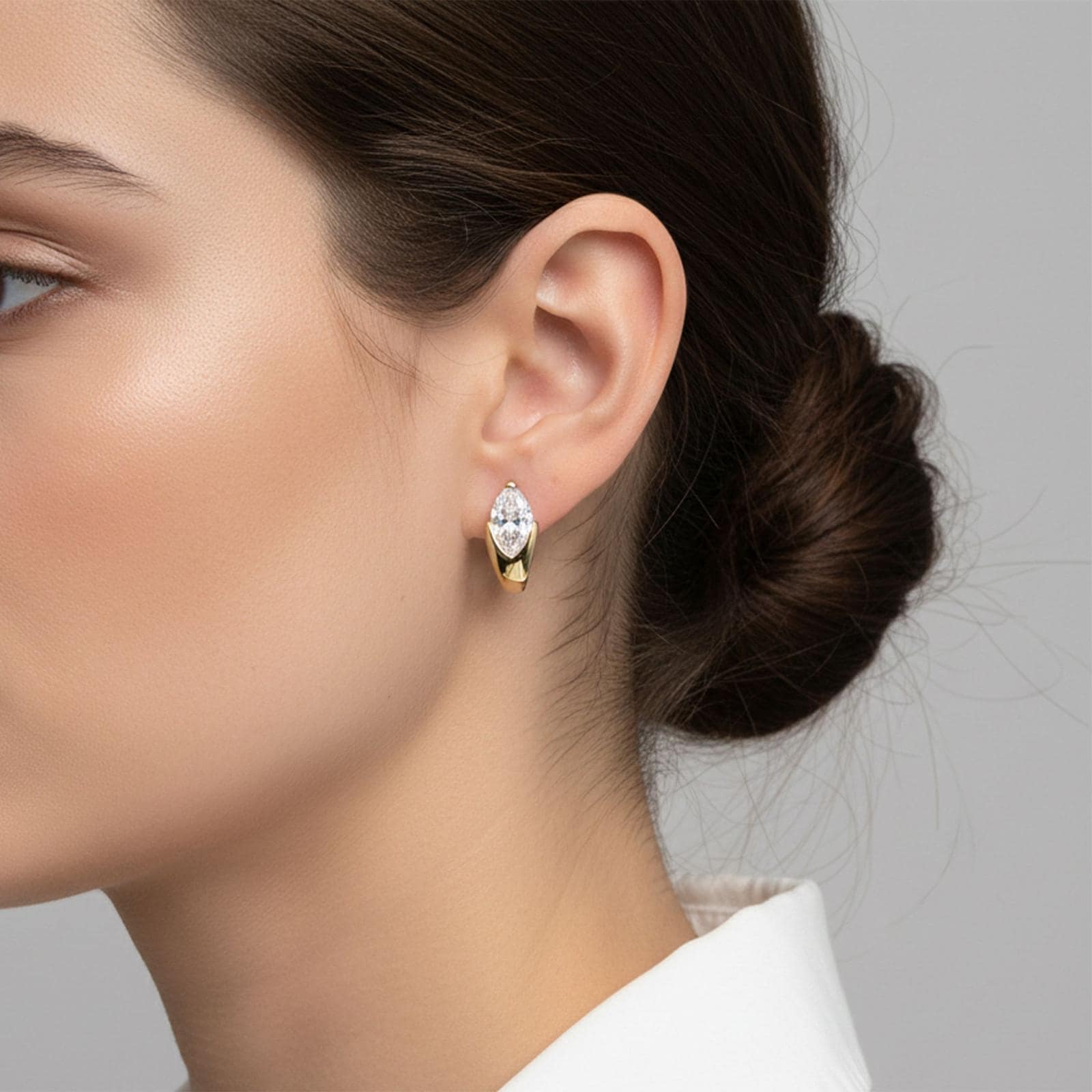 Marquise-Cut Crystal Huggie Earrings — image 7