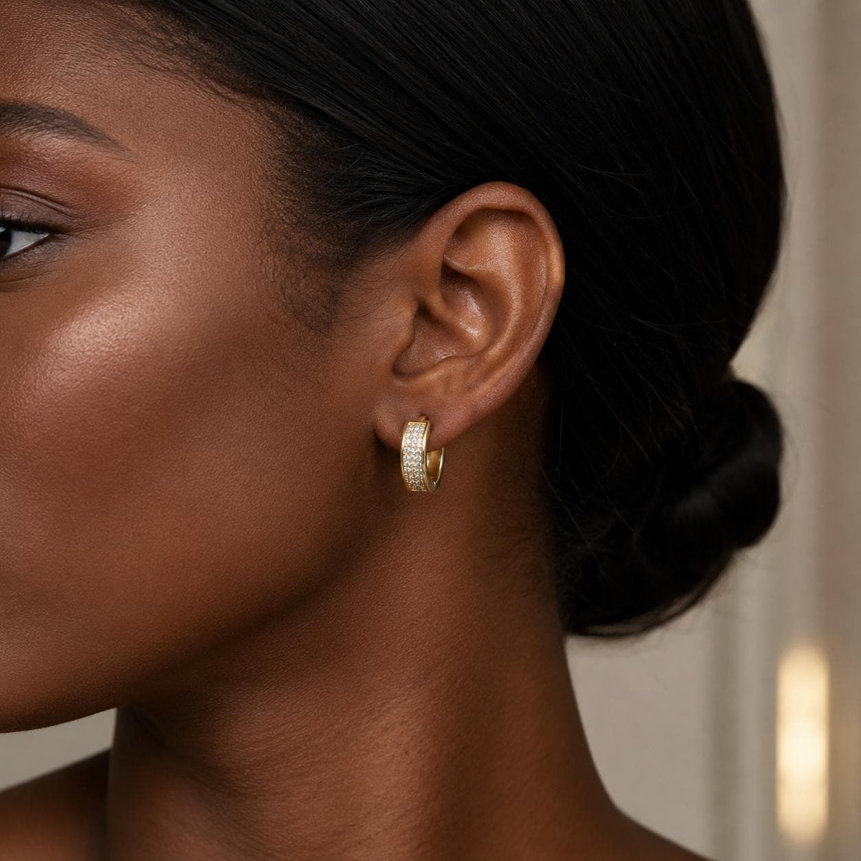 Micro Pavé Chunky Hoop Earrings — image 5