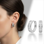 Queen-Cut Crystal Huggie Earrings — image 8