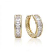 Queen-Cut Crystal Huggie Earrings — image 2
