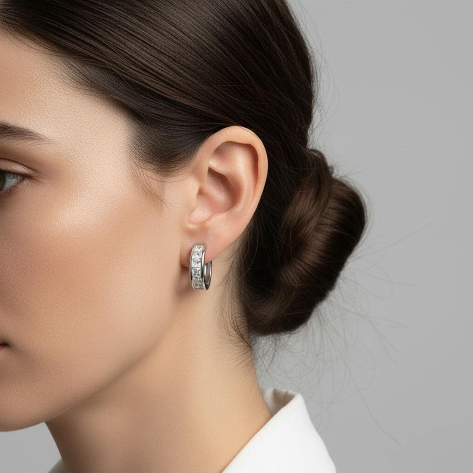 Queen-Cut Crystal Huggie Earrings — image 5