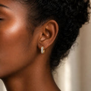 Queen-Cut Crystal Huggie Earrings — image 4