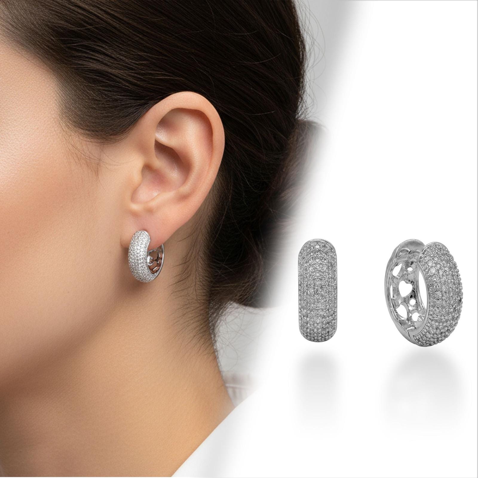 Full Pavé Chunky Hoop Earrings — image 9