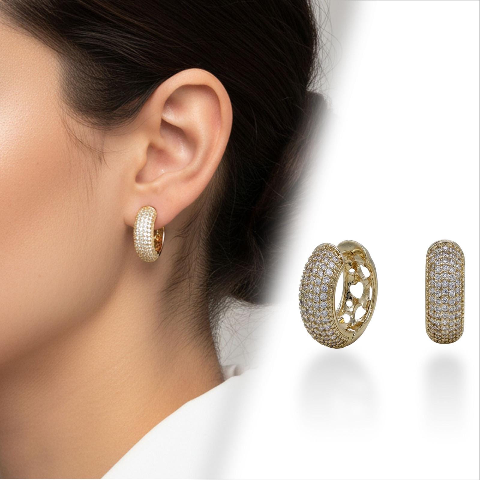 Full Pavé Chunky Hoop Earrings — image 8