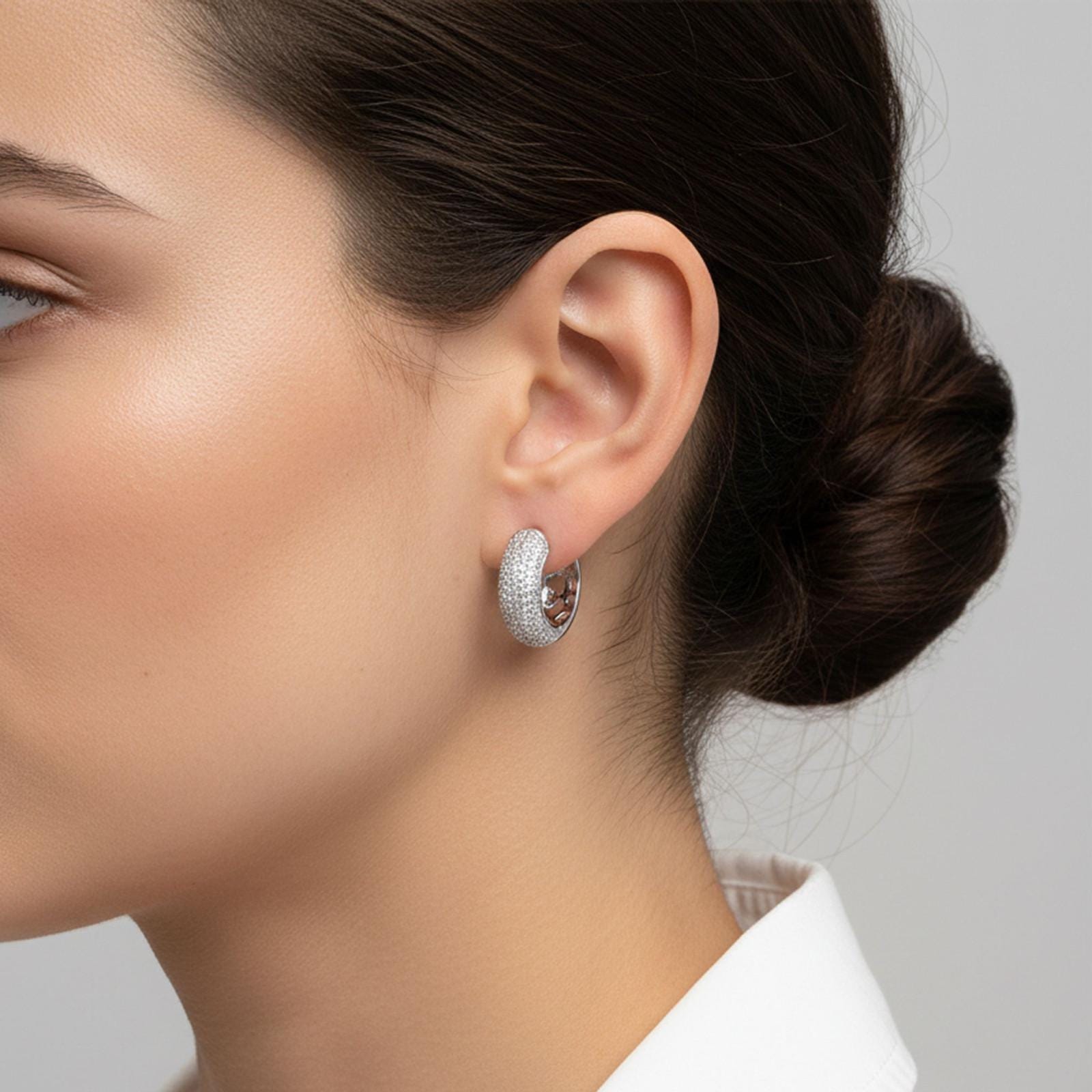 Full Pavé Chunky Hoop Earrings — image 6