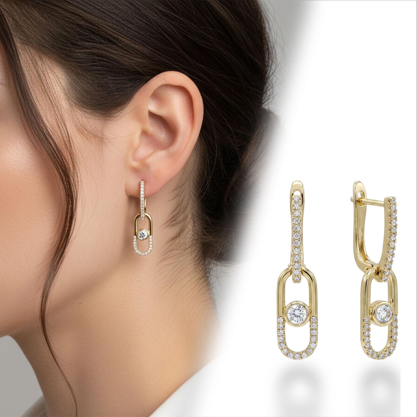 Pavé Chain Drop Earrings — image 7