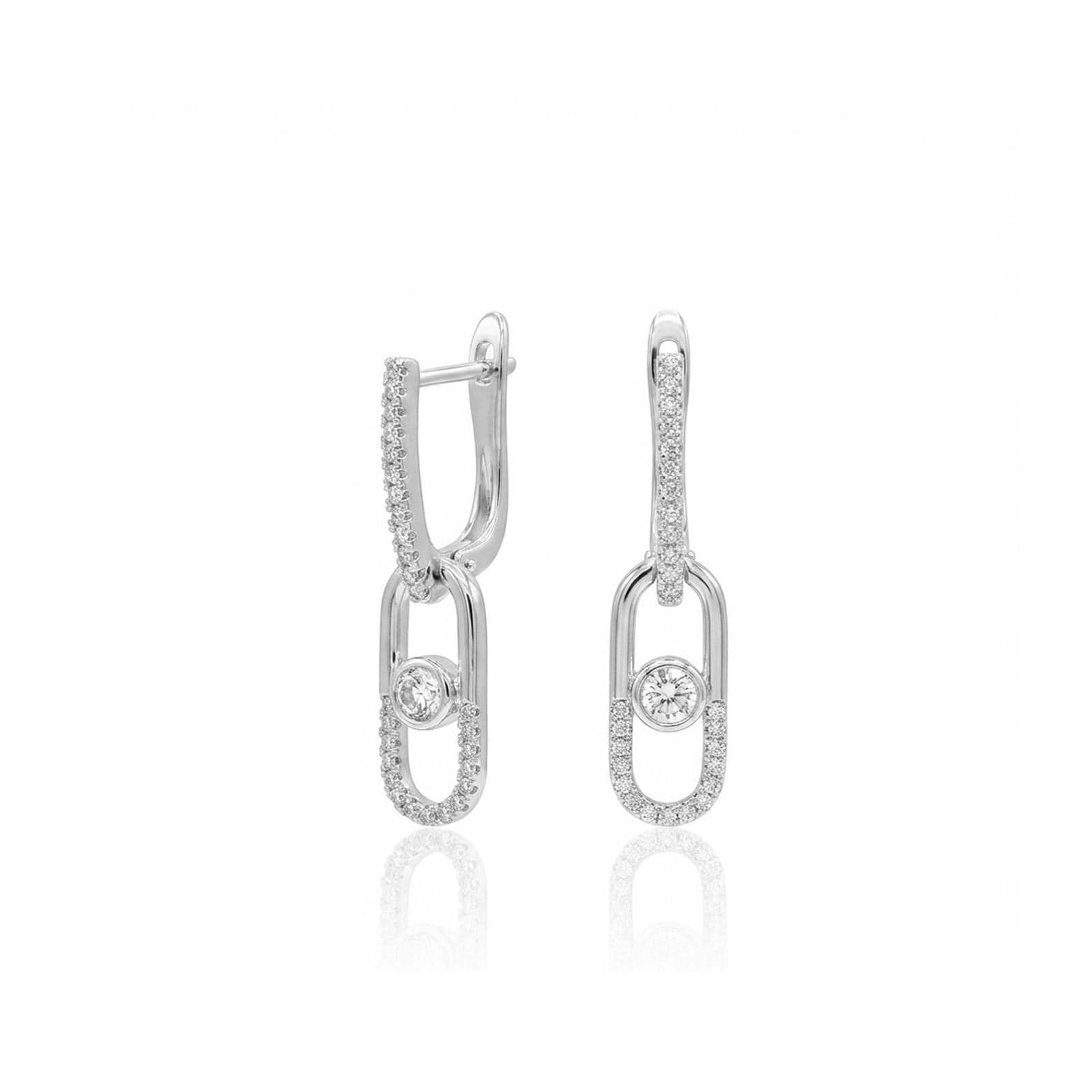 Pavé Chain Drop Earrings — image 3