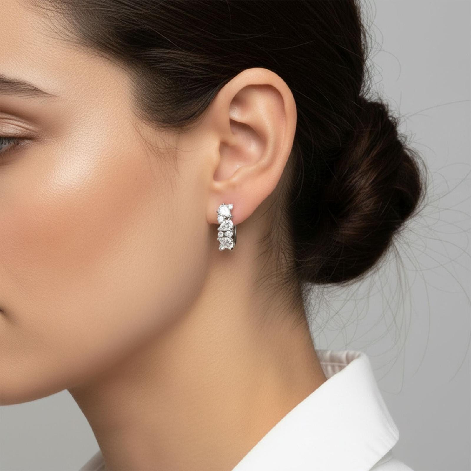 Pear-Cut Crystal Huggie Earrings — image 5