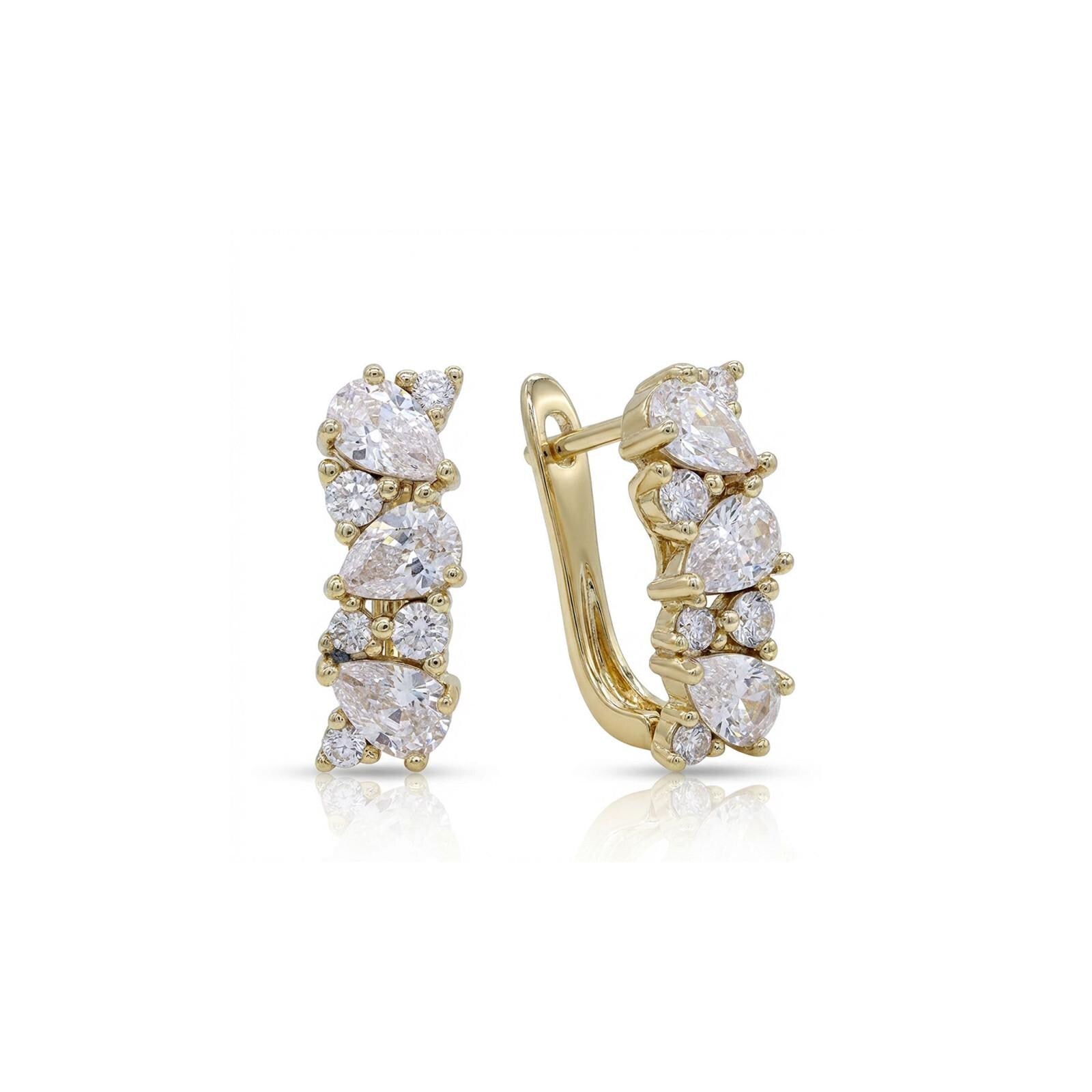 Pear-Cut Crystal Huggie Earrings — image 3