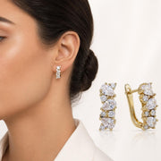 Pear-Cut Crystal Huggie Earrings — image 1