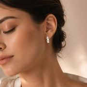 Pear-Cut Crystal Huggie Earrings — image 4