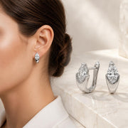 Marquise-Cut Crystal Huggie Earrings — image 1