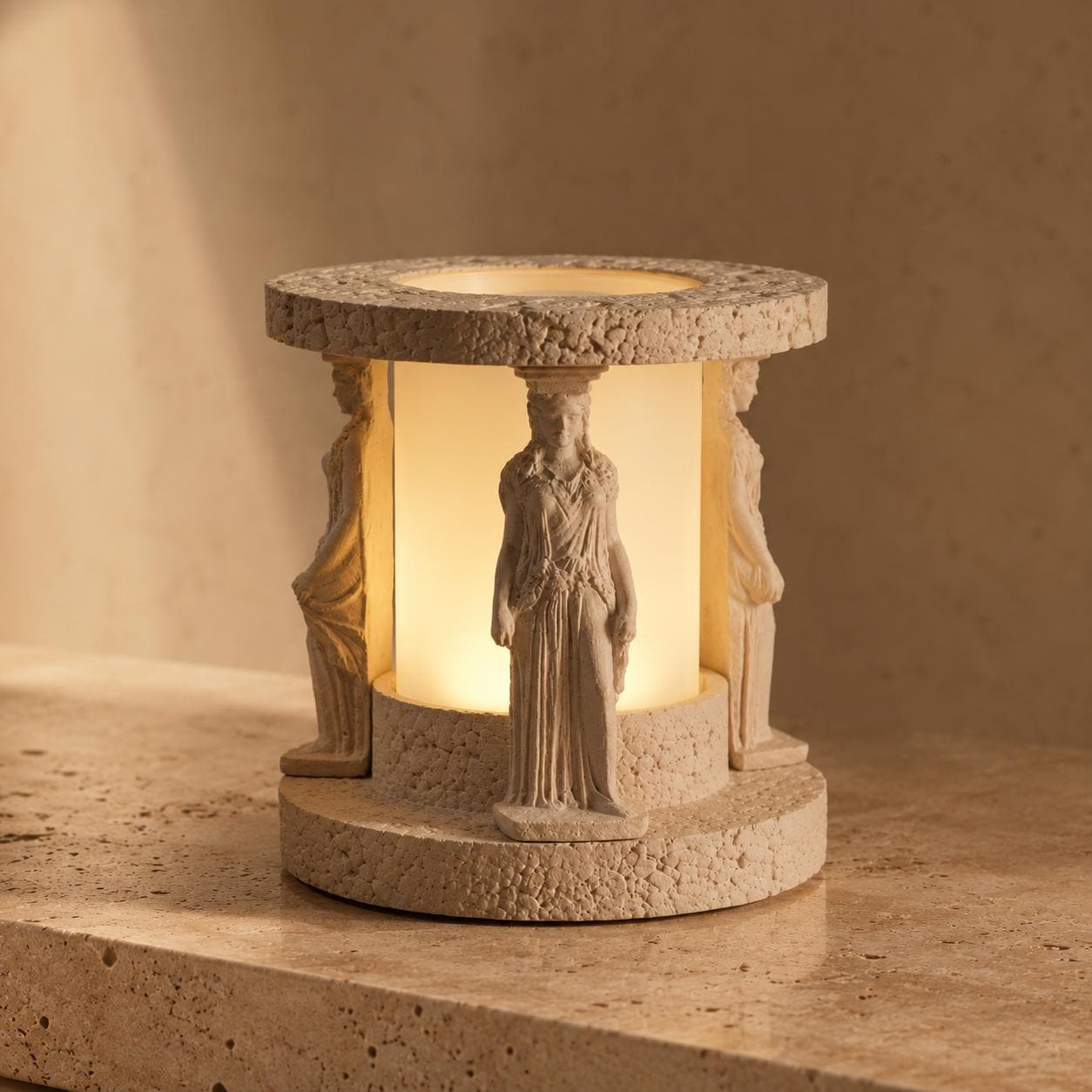 Caryatid Aura Greek Temple Table Lamp — image 2