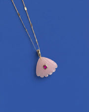 Rose Quartz Shell Gold Necklace — image 5