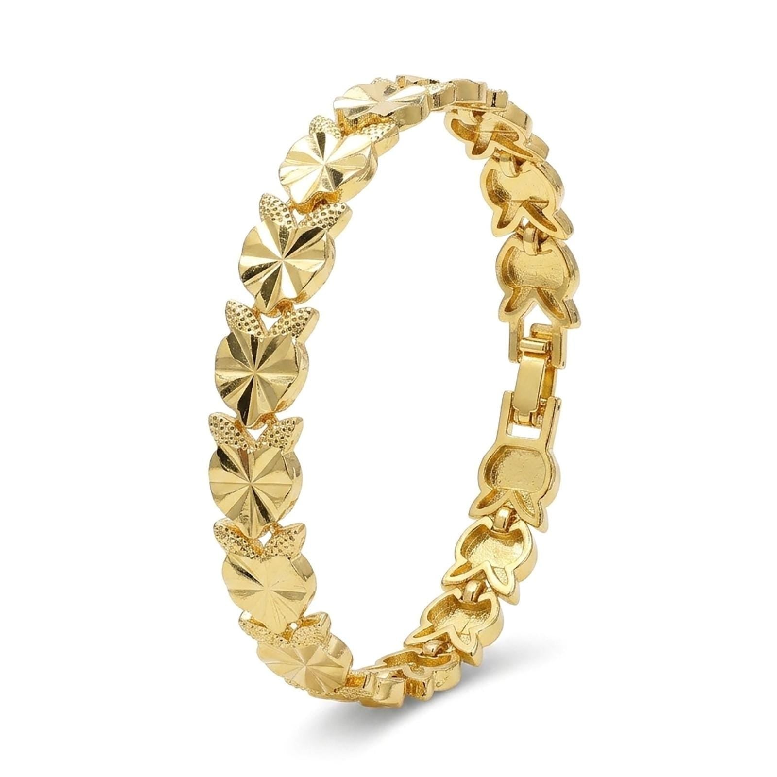 Floral Gold Link Bracelet — image 9