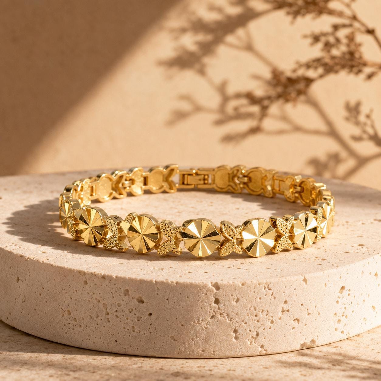 Floral Gold Link Bracelet — image 3