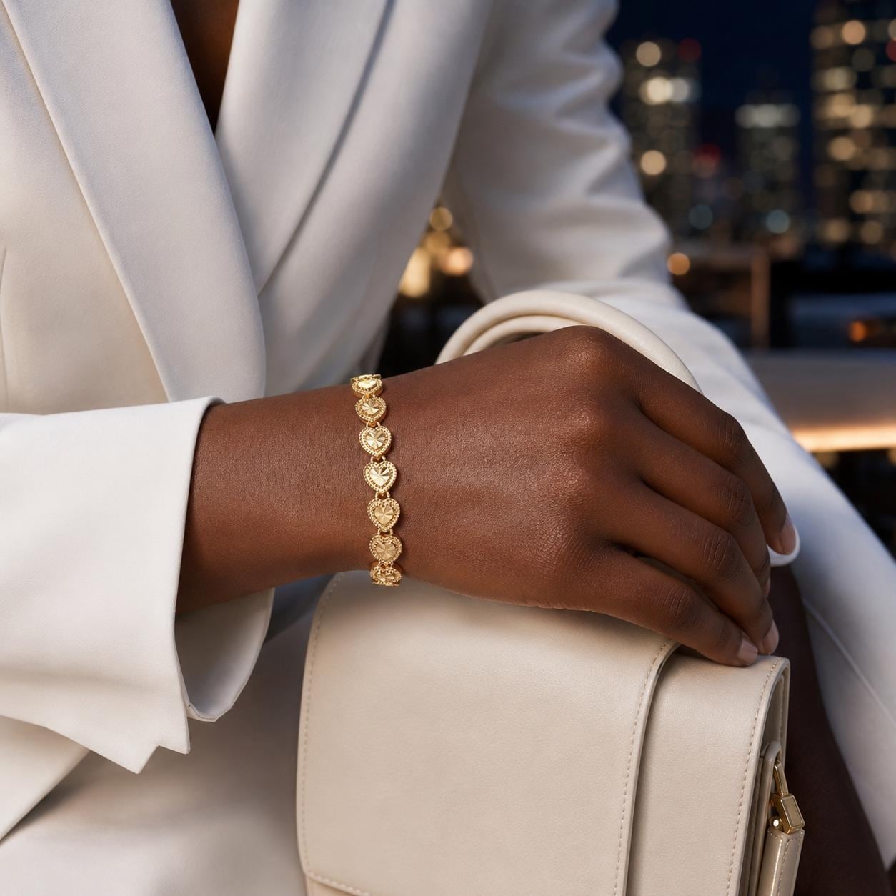 Wedding Heart Gold Bangle — image 6