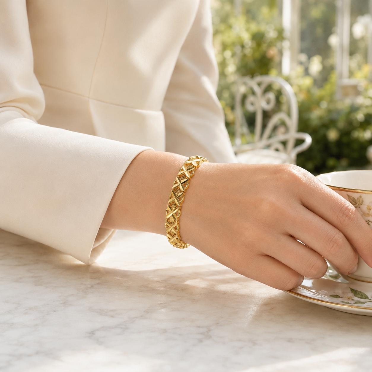 X Gold Bangle – 8mm — image 4