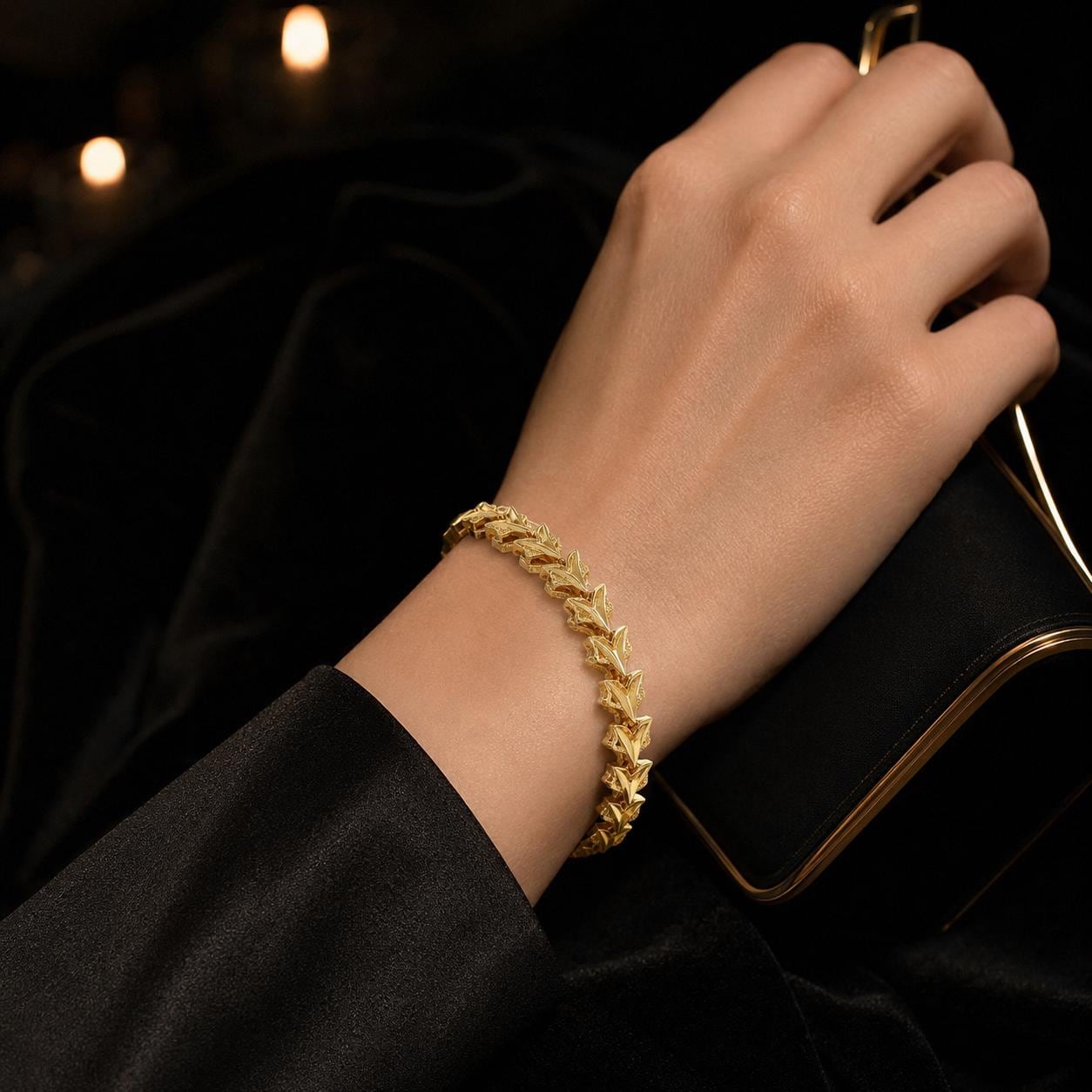 Laurel Leaf Gold Bracelet — image 3