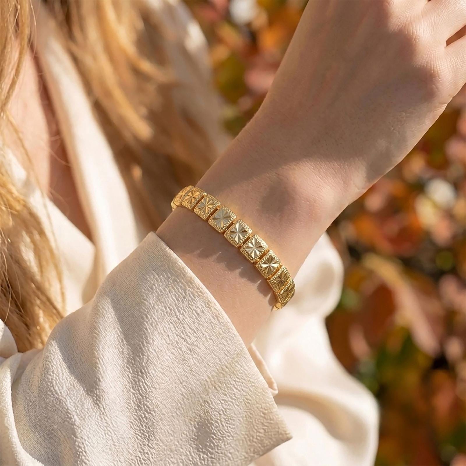 Geometric Gold Bangle — image 8