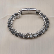 Hematite & Silver Chain Bracelet — image 4