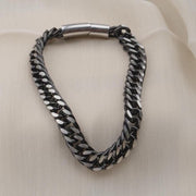 Men’s Cuban Chain Bracelet – Black or Silver — image 7