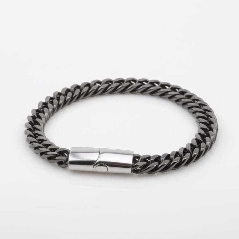 Men’s Cuban Chain Bracelet – Black or Silver — image 1