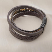 Tiger Eye Multi-Strand Leather Bracelet — image 6