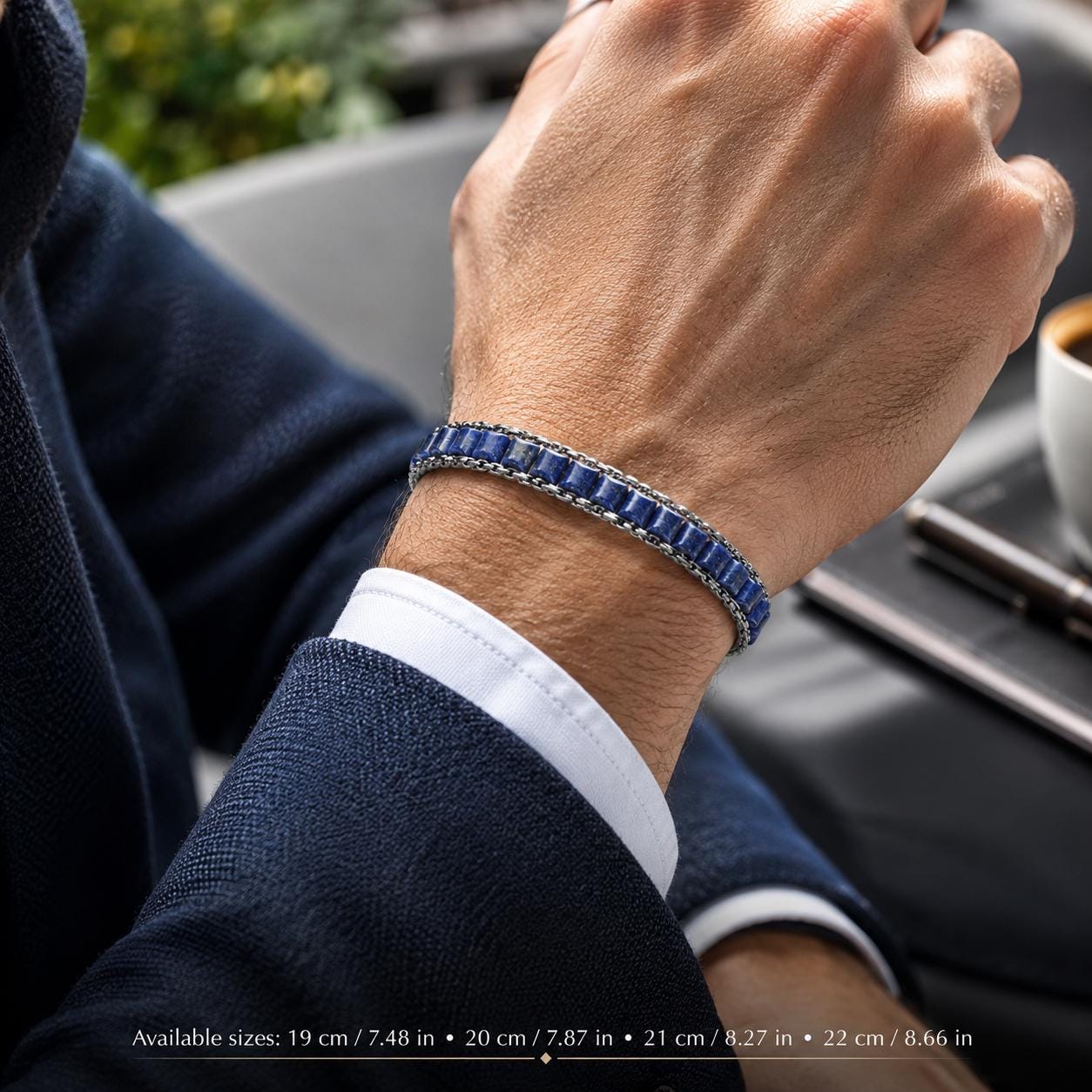Lapis Lazuli Leather Bracelet — image 1