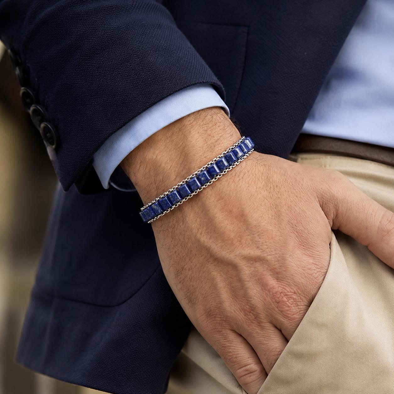 Lapis Lazuli Leather Bracelet — image 7