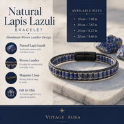 Lapis Lazuli Men’s Bracelet – Silver Chain — image 2
