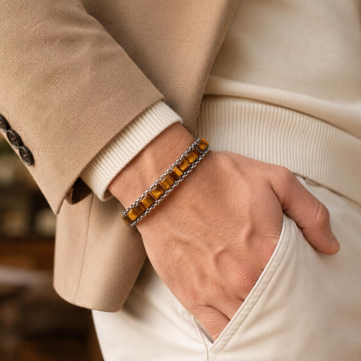 Tiger Eye Woven Bracelet – Men’s Design — image 7