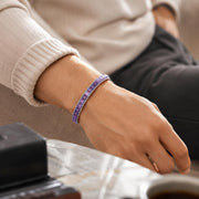 Amethyst Men’s Bracelet – Silver Chain — image 3