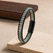 Green Aventurine & Hematite Leather Bracelet — image 10