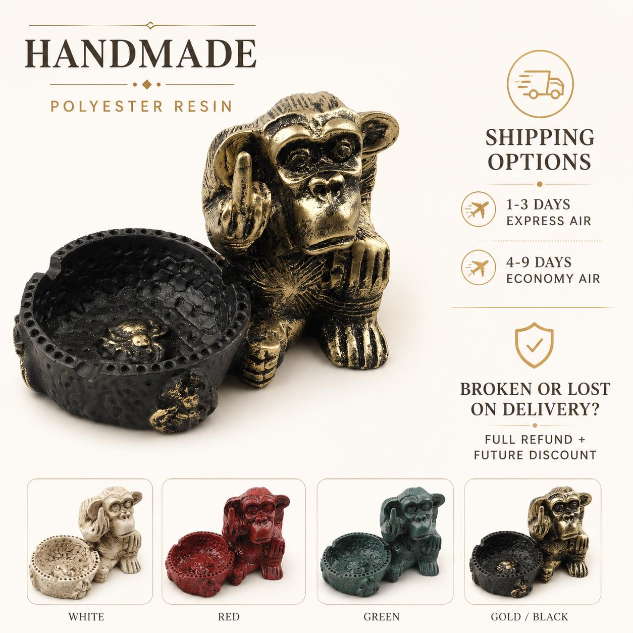 Middle Finger Monkey Ashtray – Four Colors — image 9