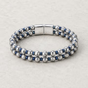 Double-Strand Hematite Bracelet – Blue Accents — image 2