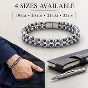 Double-Strand Hematite Bracelet – Blue Accents — image 3