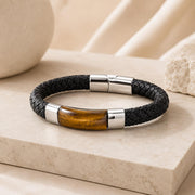 Tiger Eye Braided Leather Bracelet — image 2